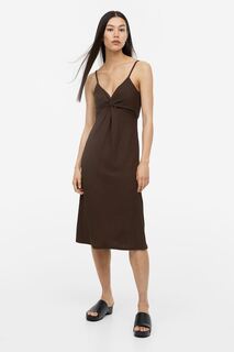 Платье с перекрученными деталями H&amp;M, темно коричневый H&M