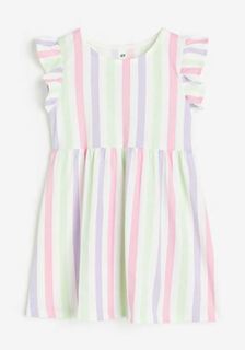 Платье с принтом H&amp;M Striped Print, белый/зеленый H&M