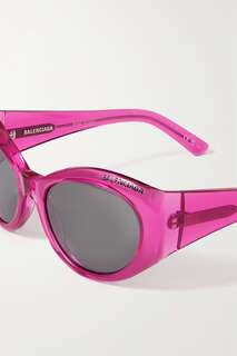 BALENCIAGA EYEWEAR солнцезащитные очки из ацетата с принтом &quot;кошачий глаз&quot;, розовый