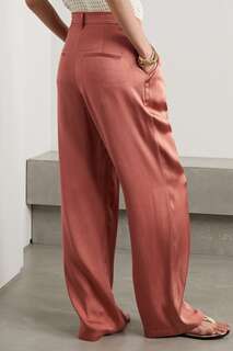ANINE BING прямые брюки Carrie из шелкового атласа, красный