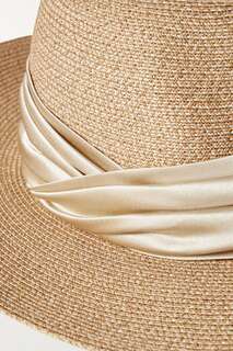 EUGENIA KIM фетровая шляпа Courtney с атласной отделкой и соломенным эффектом, песочный