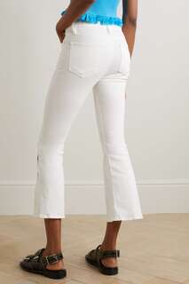 FRAME расклешенные джинсы Le Crop с высокой посадкой и вырезами, белый