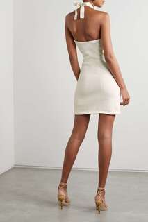 CULT GAIA платье мини Kendall с вырезом халтер из смесового хлопка, кремовый