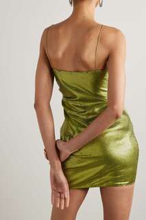 GAUGE81 платье мини Almora из тюля с драпировкой и пайетками, зеленый