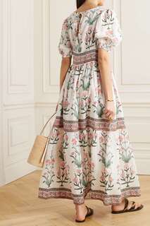 HANNAH ARTWEAR плиссированное платье макси Camilla с цветочным принтом, белый