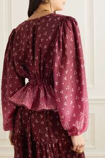 HANNAH ARTWEAR блузка Sofia с принтом из шелка и хаботай, фиолетовый