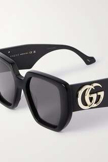 GUCCI EYEWEAR солнцезащитные очки в крупной квадратной оправе из ацетата, черный