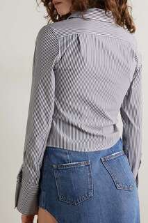 JW ANDERSON Полосатая рубашка из смесового хлопка, серый
