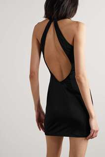 LOUISA BALLOU платье мини High Sea из эластичного джерси с открытой спиной, черный