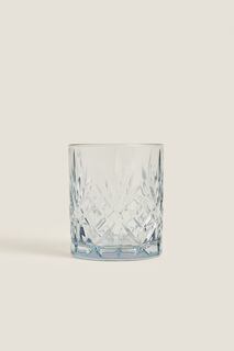 Кристаллический стакан с высоким дизайном Zara, голубоватый