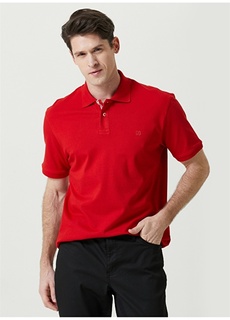 Красная мужская футболка с воротником поло Network