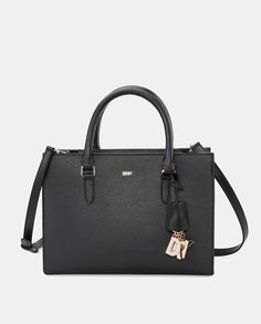 Черная сумка-тоут Perri среднего размера со съемным ремнем через плечо DKNY, черный