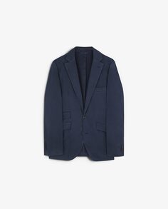 Однотонный мужской пиджак классического кроя темно-синего цвета Scalpers