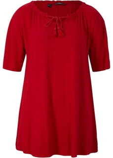 Рубашка-туника из джерси с лентой для галстука Bpc Bonprix Collection, красный