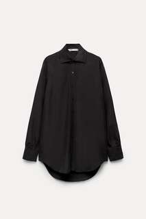Шелковая рубашка ZARA, черный