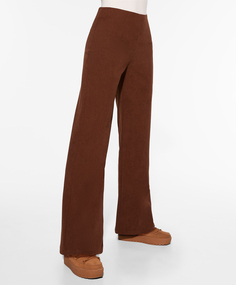Вельветовые брюки прямого кроя Oysho, коричневый
