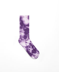 Классические спортивные носки в рубчик с принтом тай-дай из смесового хлопка Oysho, мытый фиолетовый