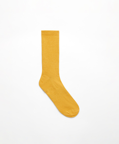Классические спортивные носки в рубчик из смесового хлопка Oysho, горчица