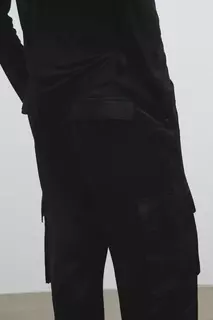 Атласные брюки-карго H&amp;M, черный H&M