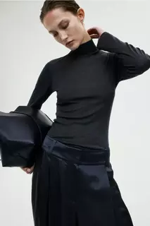 Блуза с низким воротником-поло H&amp;M, серый H&M