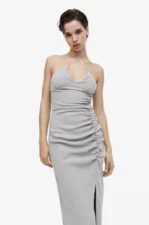 Блестящее платье комбинезонного типа H&amp;M, серебряный H&M