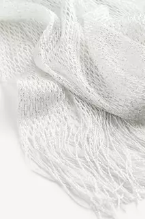 Блестящий сетчатый шарф H&amp;M, белый H&M