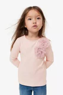 Блузка из трикотажа с аппликацией H&amp;M, розовый H&M