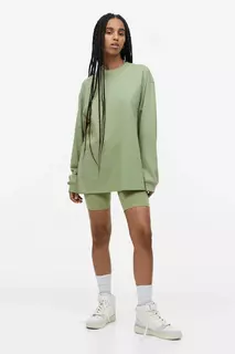 Блузка из джерси с длинными рукавами H&amp;M, зеленый H&M