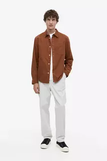 Вельветовая рубашка обычного кроя H&amp;M, коричневый H&M