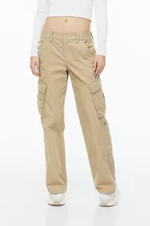 Вельветовые брюки карго H&amp;M, бежевый H&M