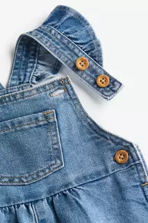 Короткий джинсовый комбинезон на бретелях H&amp;M, синий H&M