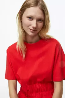 Комплектная блузка с эластичной талией H&amp;M, красный H&M