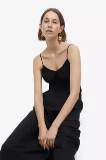 Комплектное платье с эластичной талией H&amp;M, черный H&M