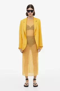Кружевное платье H&amp;M, желтый H&M