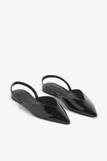 Лакированные туфли с открытой пяткой H&amp;M, черный H&M
