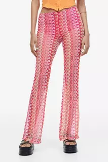 Леггинсы с расклешенными ногами H&amp;M, розовый H&M