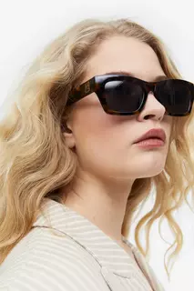 Массивные квадратные солнцезащитные очки H&amp;M, коричневый H&M