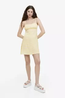 Мятое трикотажное платье H&amp;M, желтый H&M