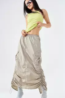 Нейлоновая юбка H&amp;M, зеленый H&M