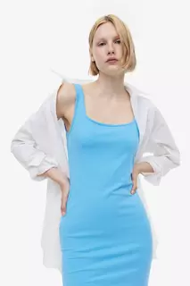 Облегающее платье из джерси H&amp;M, синий H&M
