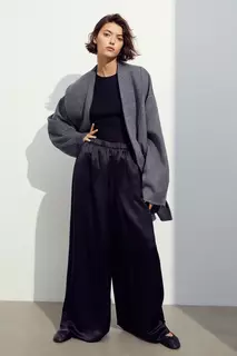 Объемное пальто из смесовой шерсти H&amp;M, серый H&M