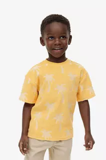 Объемная футболка из махровой ткани H&amp;M, желтый H&M