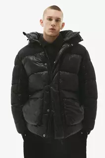 Объемная стеганая куртка H&amp;M, черный H&M