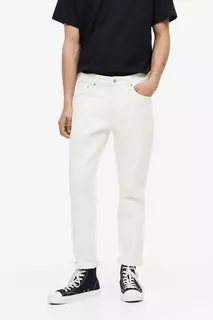 Обычные зауженные джинсы H&amp;M, белый H&M