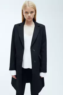 Однобортное пальто H&amp;M, черный H&M