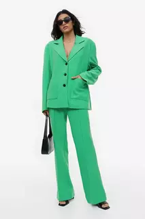 Однобортный трикотажный пиджак H&amp;M, зеленый H&M