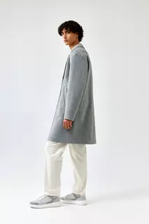 Пальто из смесовой шерсти H&amp;M, серый H&M