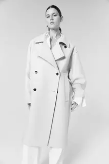 Пальто из смесовой шерсти H&amp;M, бежевый H&M