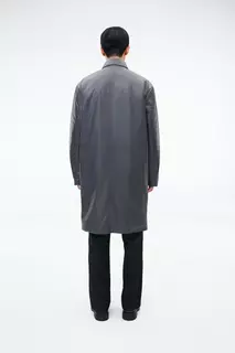 Пальто средней длины из ткани с покрытием H&amp;M, серый H&M