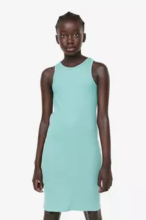 Платье из джерси в рубчик H&amp;M, бирюзовый H&M